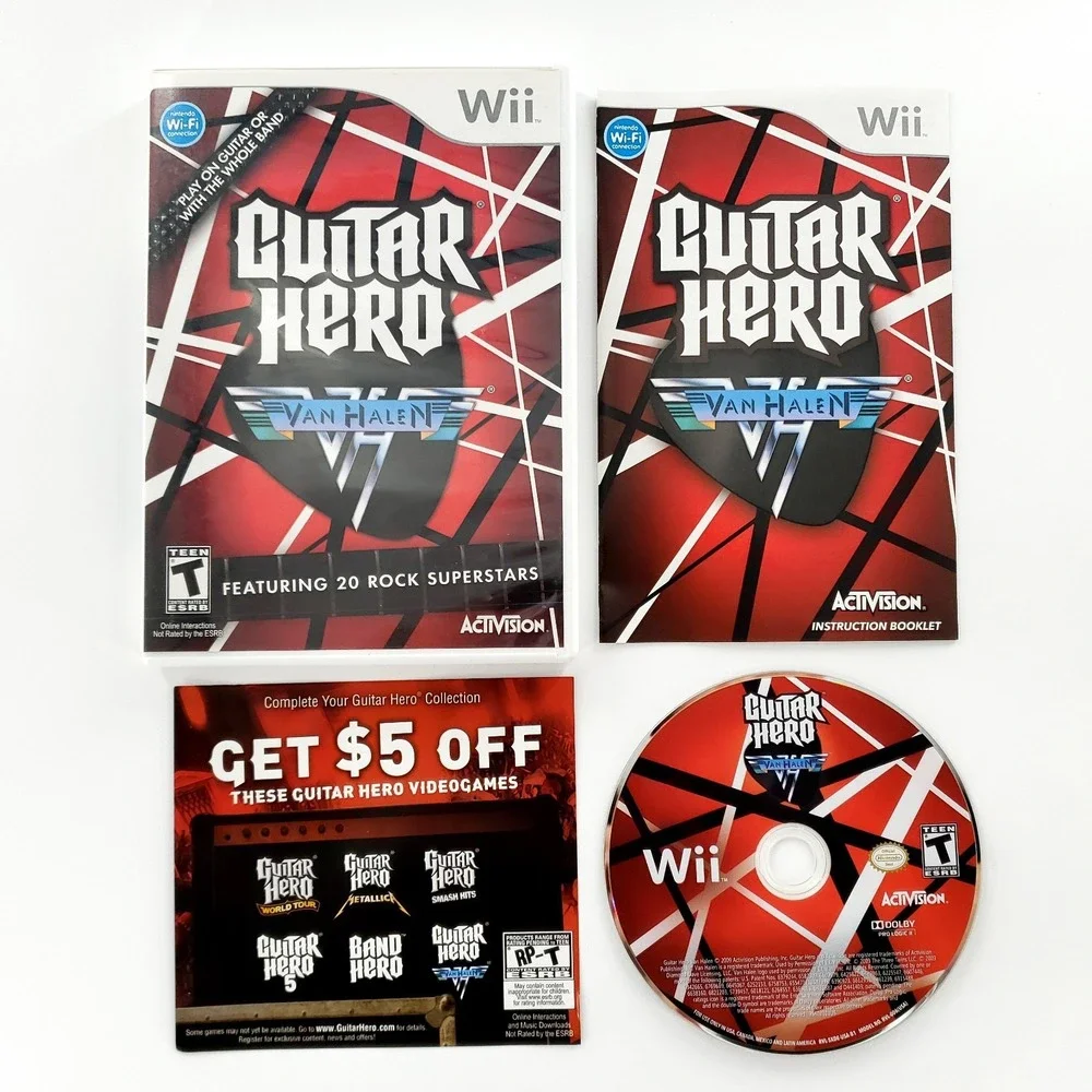 Guitar Hero: Van Halen (Nintendo Wii, 2009) Complete Tested & Works